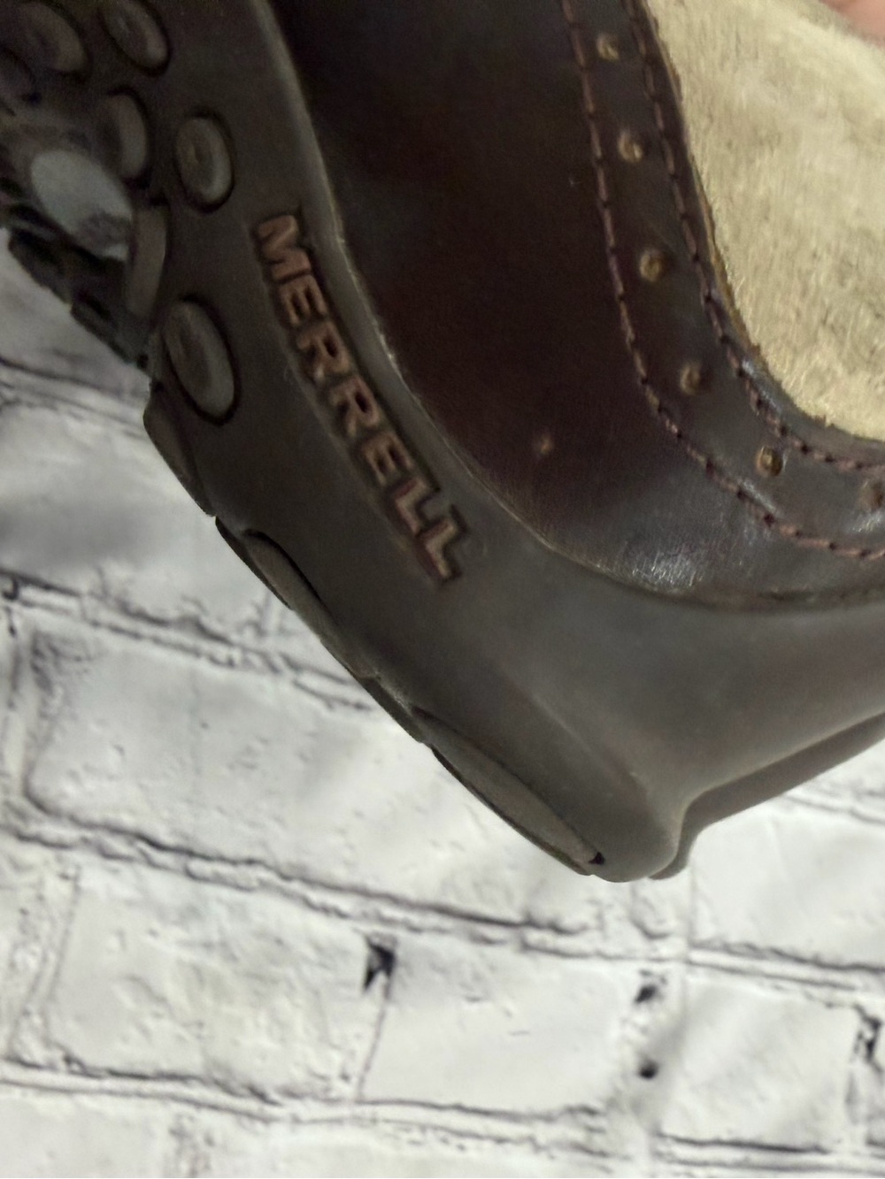 Merrell Plaza Bandeau Dark Taupe Mary Jean Shoes Size 9.5 Women’s GorpCore Wedge - Picture 5 of 15